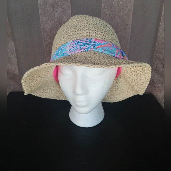 Lilly Pulitzer Accessories - 💎 Lilly Pulitzer Tropical Bucket Hat Multi Splash Dance Straw NWOT